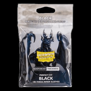 100 Dragon Shield Perfect Fit Thick Inner Sleeves - Black
