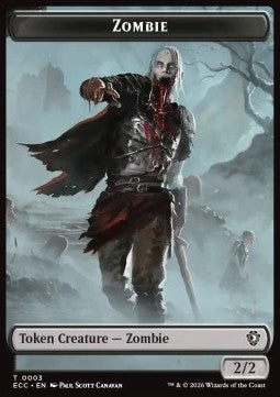 Zombie Token (B 2/2) // Elf Warrior Token (G 1/1) - Lorwyn Eclipsed: Tokens (Token) [TECL-CT 3/4]