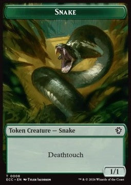 Snake Token (G 1/1 Deathtouch) // Scarecrow Token (A 2/2) - Lorwyn Eclipsed: Tokens (Token) [TECL-CT 8/11]