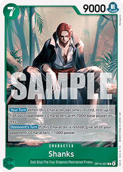 Shanks (OP14-027) (V.1) - The Azure Sea's Seven (Rare) [OP14-027]