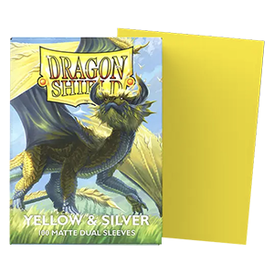 100 Dragon Shield Sleeves - Matte Dual Yellow & Silver