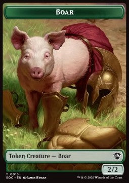 Boar Token (G 2/2) // Frog Lizard Token (G 3/3) - Secrets of Strixhaven: Tokens (Token) [TSOS-CT 15/16]