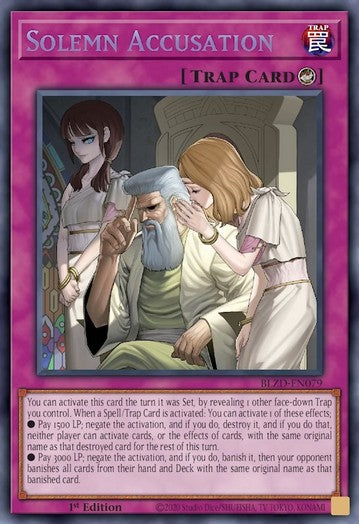 Solemn Accusation (V.1 - Secret Rare) - Blazing Dominion (Secret Rare) [BLZD-079]